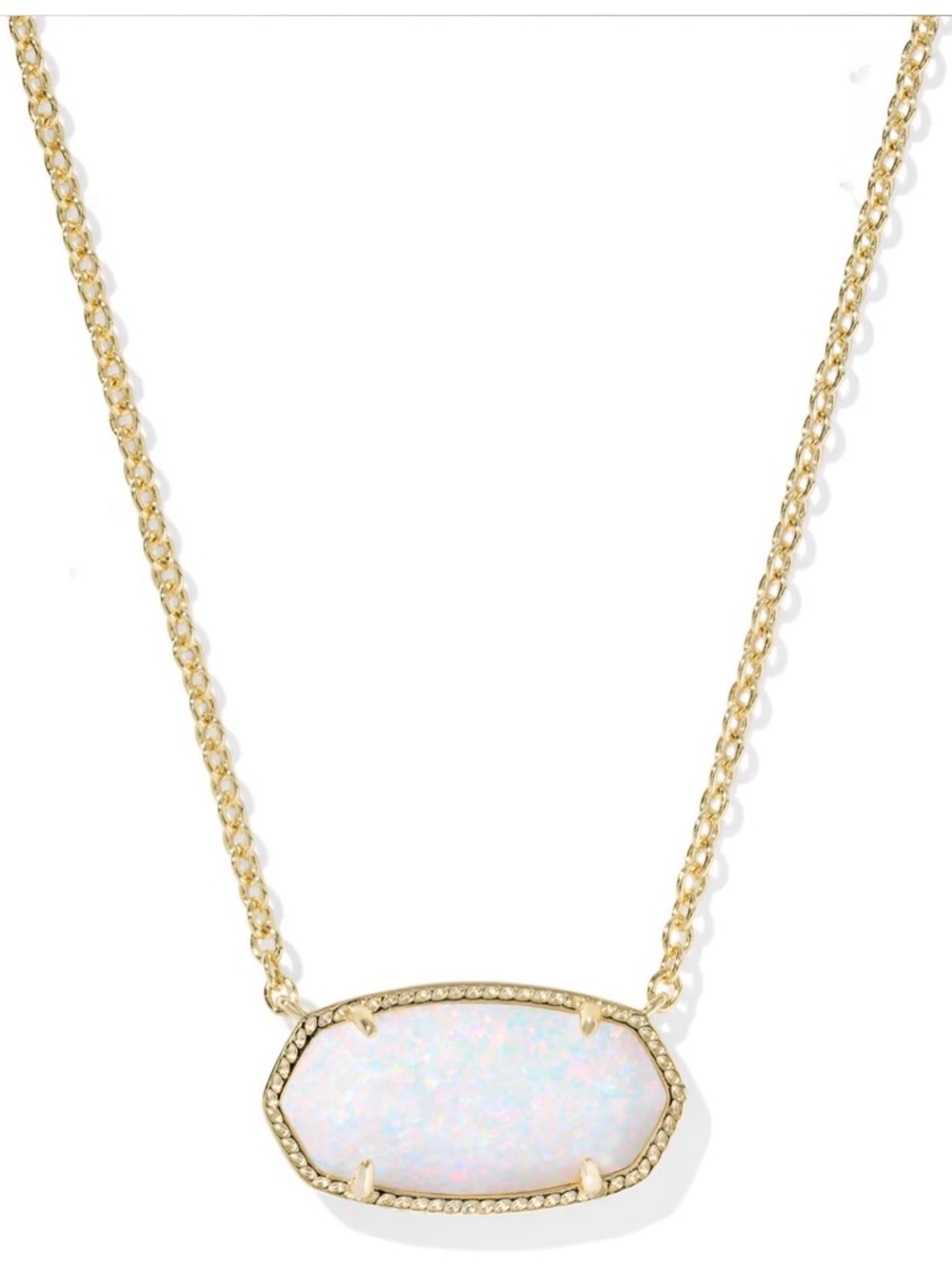 Kendra Scott Elisa Statement Gold White Opal Pendant Necklace- NWOT